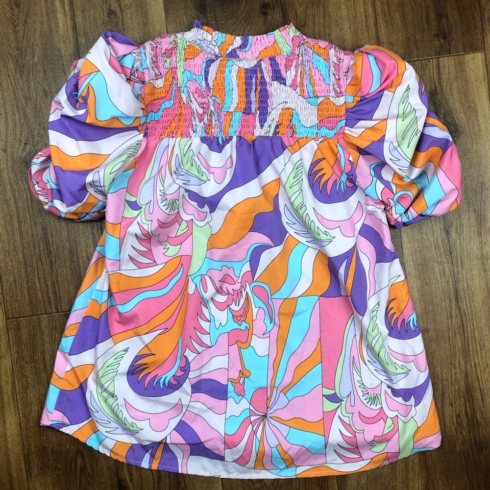 Jodifl Colorful Puff Sleeve Blouse - Picture 5 of 15